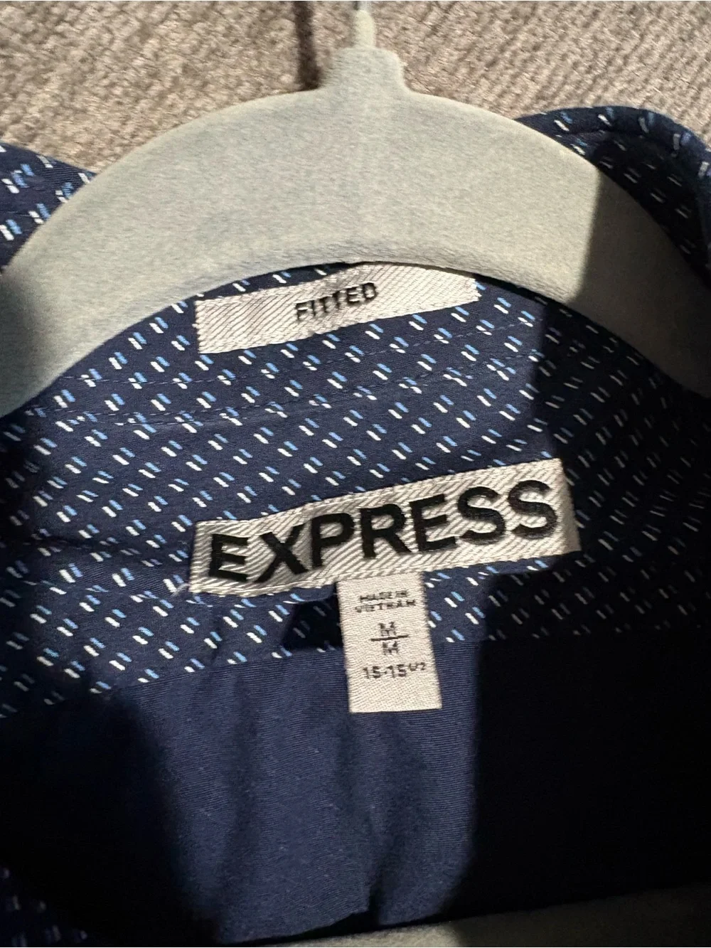 Banana Republic & Express Men's Blue and White Gingham Button-Down Shirt